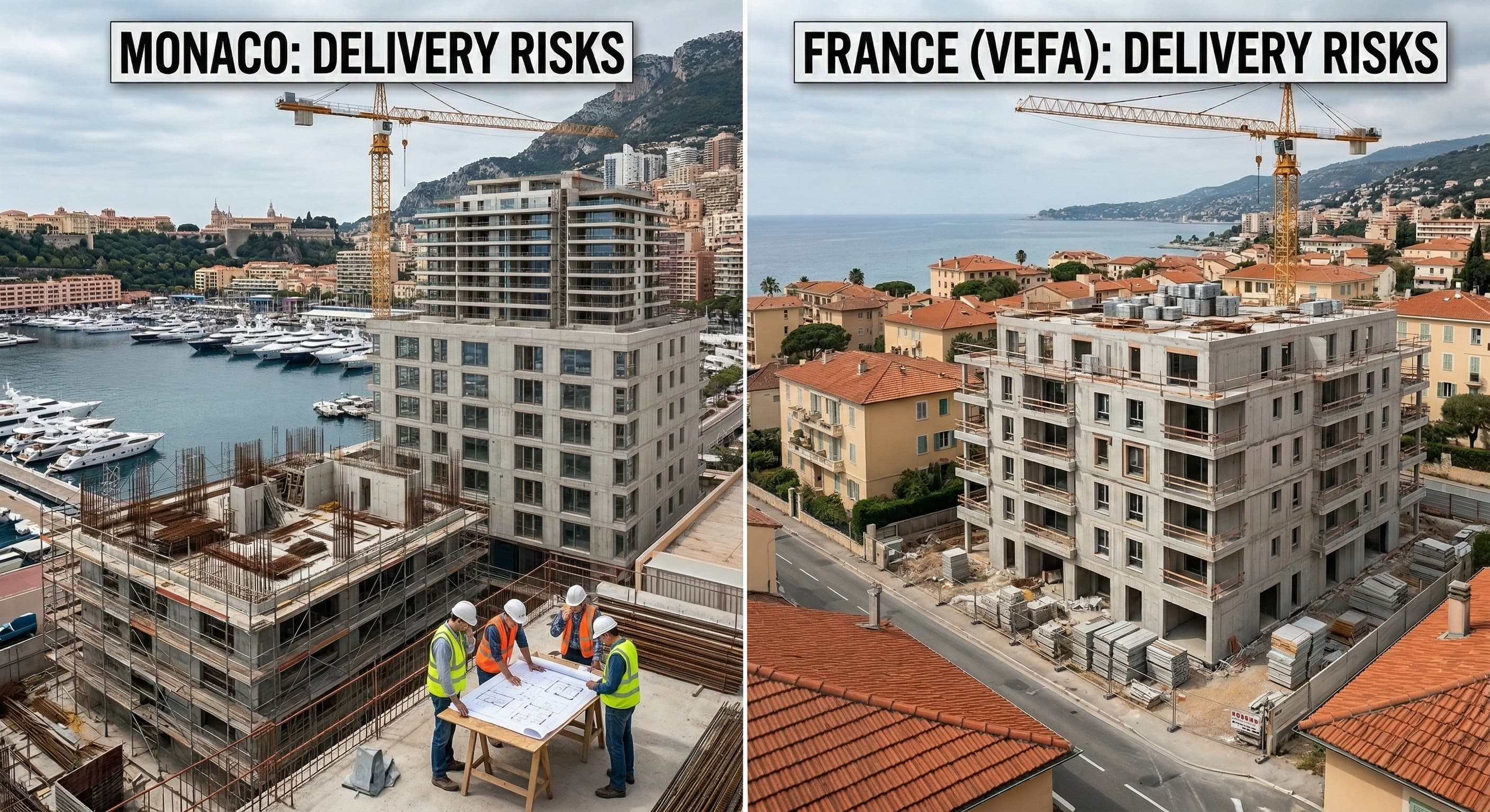 Buying a New Development in Monaco vs France editorial photo
